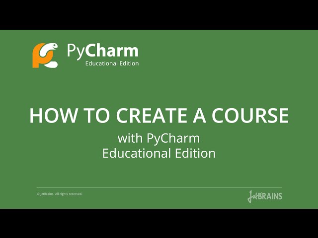 How to create a course with PyCharm Educational Edition