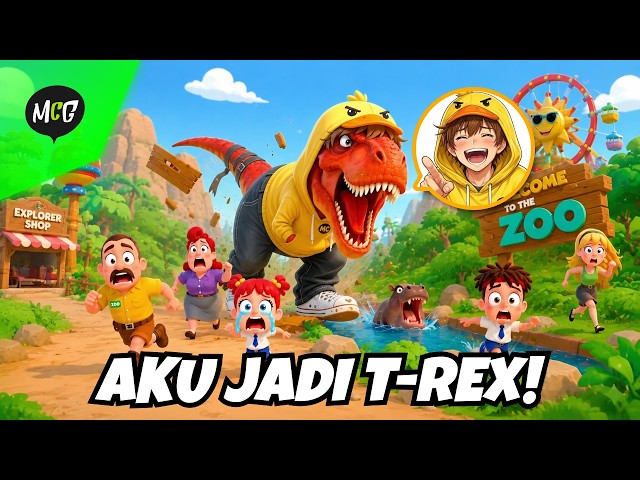 Mister Cempreng Turns Into a T-Rex and Pulls a Prank at the Zoo!