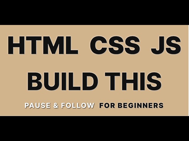 HTML, CSS, Javascript Calculator Tutorial 2026