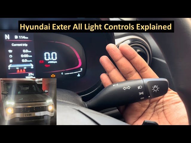 How to use Headlight Controls in Car 🤔 Explained in Detail 💯 Hyundai Exter SX Lights in Night 🌓