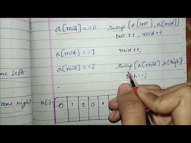 Day 44 part 1| sort an array of 0's 1's and 2's 