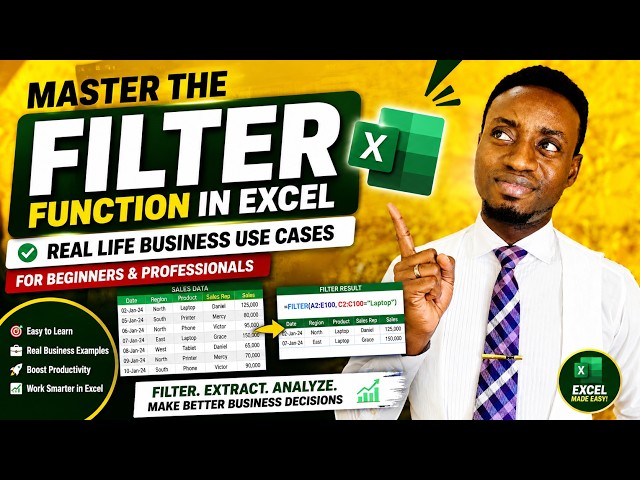 Stop Scrolling Through Excel — The FILTER Function Does It For You (Real Business Use Cases)