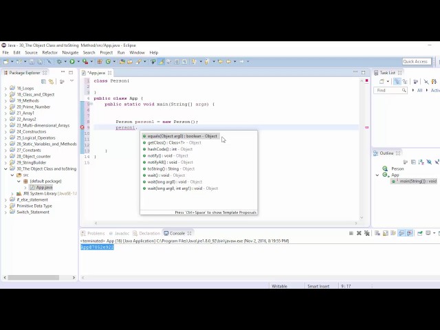 30 The Object Class and toString Method