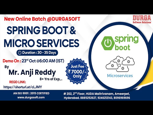 SPRING BOOT & MICRO SERVICES Online Training @ DURGASOFT