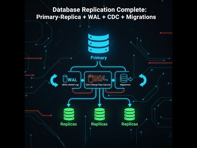 Database Replication Complete: Primary-Replica + WAL + CDC + Migrations🚀😊👍