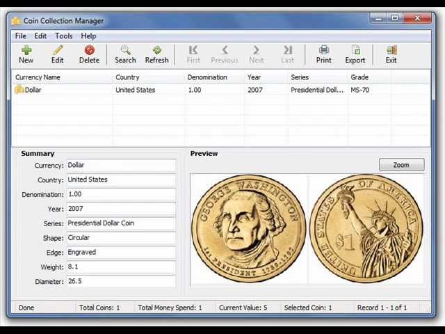 Coin Collection Manager - PC App