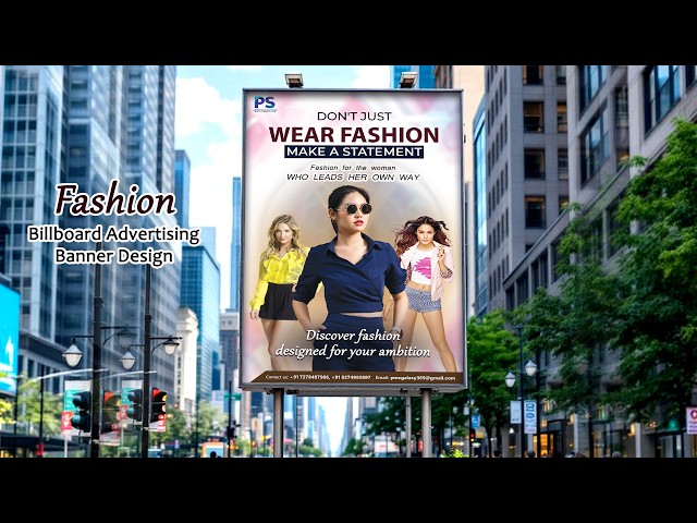 Fashion Sale Billboard Advertising Banner Design In Photoshop | Billboard Design | Hoarding Design
