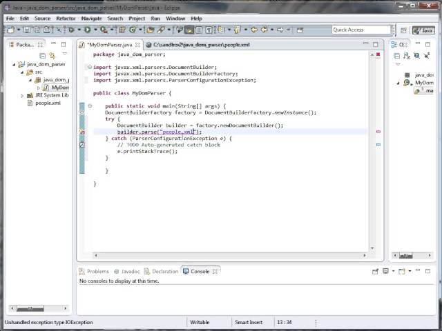 Java Online Training | Parsing XML using Java DOM Parser