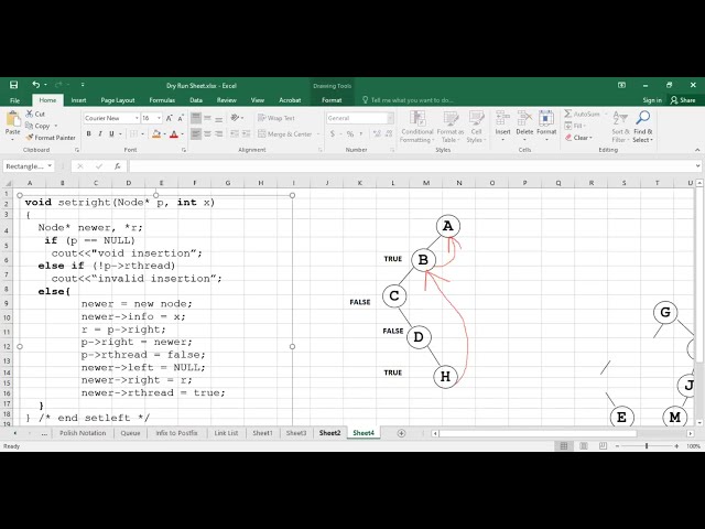 implementation of threaded binary tree | right and left threaded binary tree | Lecture 18.3