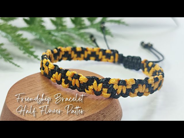 DIY Friendship Bracelet Half Flower Pattern | Macrame Bracelet Tutorial