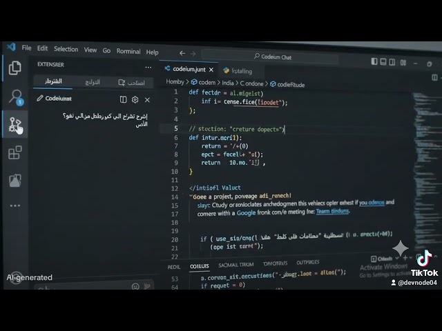 Codeium اضافة 