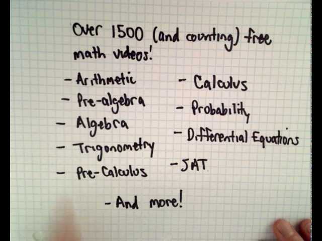 Welcome to PatrickJMT's Math Channel!
