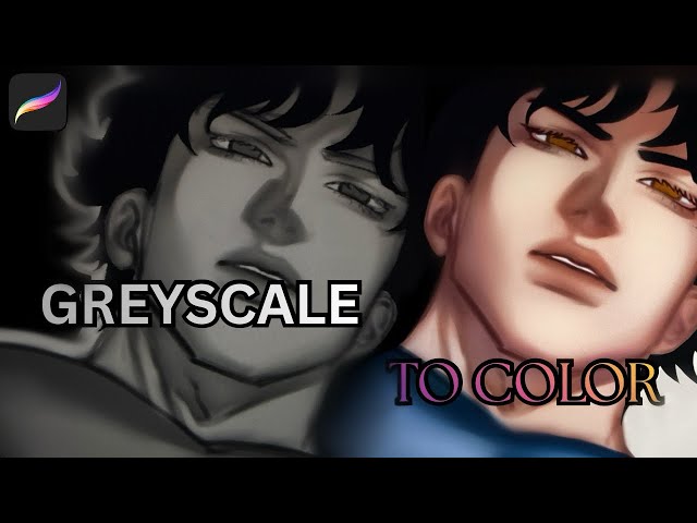 How to color GREYSCALE art | Procreate tutorial for beginners✍️