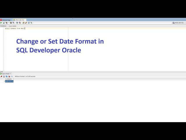 Change date format SQL Developer Oracle