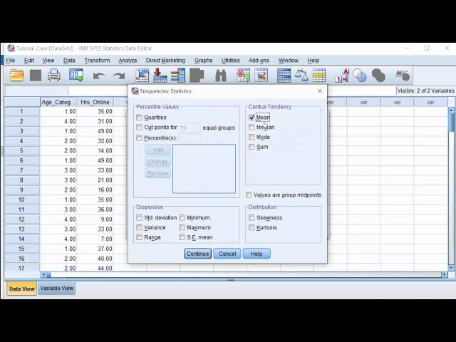 SPSS - Mean, Median, Mode, Standard Deviation & Range