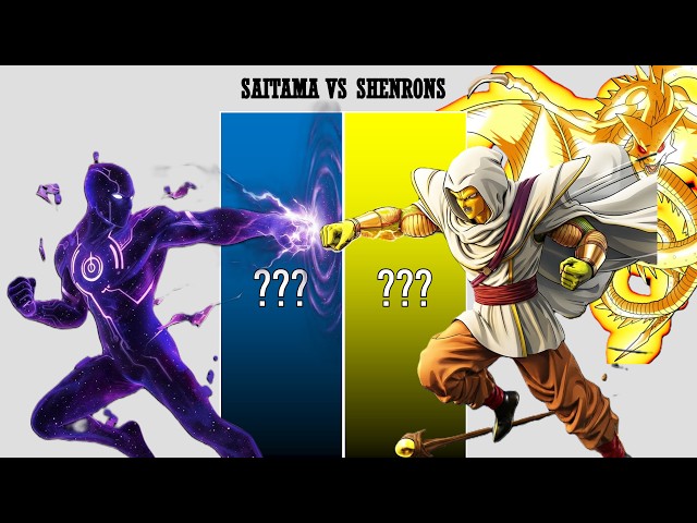 SAITAMA GOD MODE VS DRAGON BALL ALL SHENRONS' POWER LEVEL