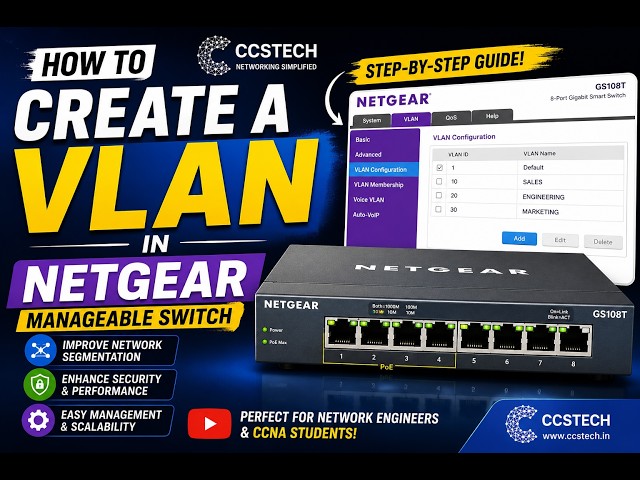 How to Create a VLAN in a Netgear Managed Switch | Step-by-Step VLAN Configuration #Netgear #vlan