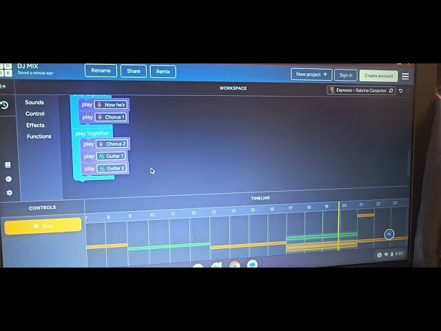 Espresso mix beat. Code.org