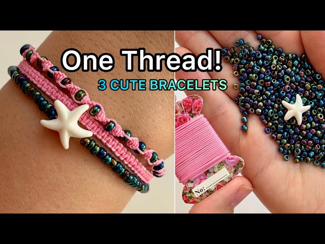 Make 3 Trendy Bracelets Using Only One Thread! Easy DIY Tutorial