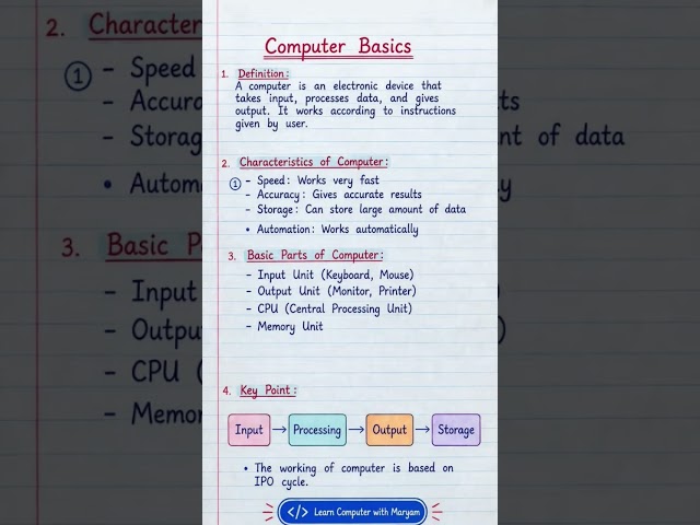 #learning #learn with Maryam computer basic understanding for everyone #study