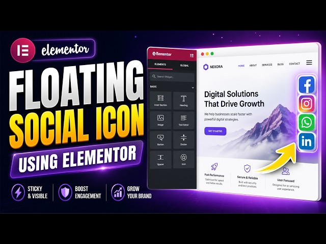 How to Add Floating Sticky Social Icons in WordPress Elementor | Elementor Tutorial & Tips