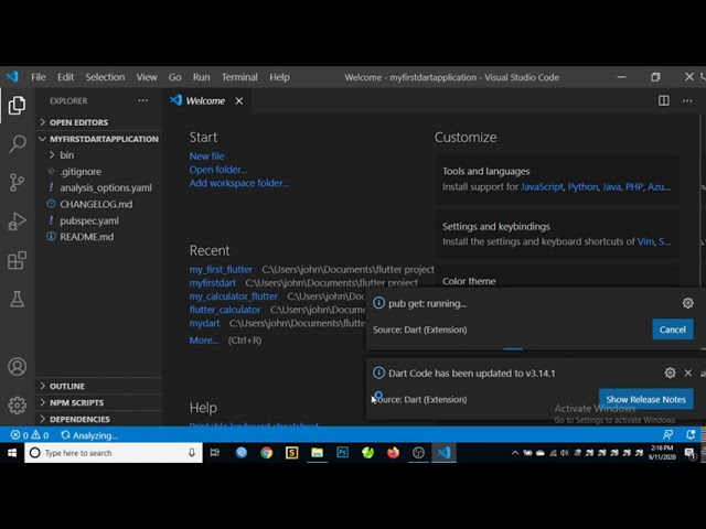 How to Create and Run Dart Application in Visual Studio Code