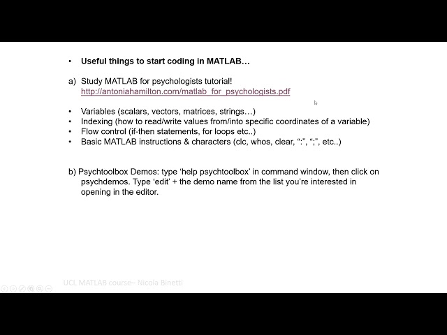 Psychtoolbox (MATLAB) Lesson 1 IntroAndOverview