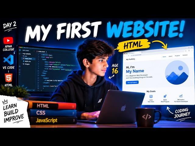 I Learned HTML & Built My First Website at 16! 🚀 | Coding Journey Day 2 ....