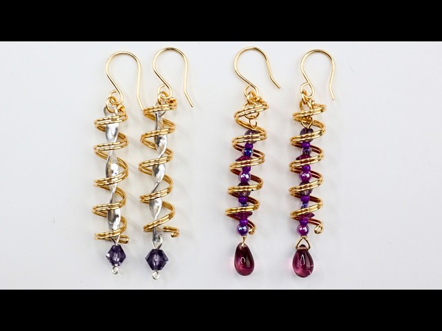 Dangling Spiral Wire Earrings Tutorial