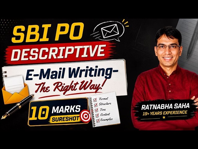 Email Writing Made Easy | SBI PO Mains Descriptive | Ratnabha Sir