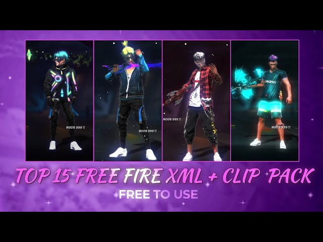 TOP 15 XML CC + CLIPS | FF NEW LOBBY CLIPS PACK 💫| FF EMOTE CLIPS 🔥| FF CLIPS #freefire