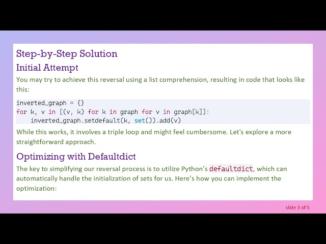 How to Efficiently Reverse a DAG Using Python's Adjacency List Representation