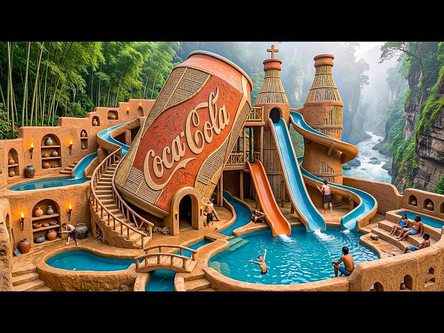 Building a 2-Story Clay House Inside a Giant Soda Can on a Dangerous Cliff Using Primitive Tools