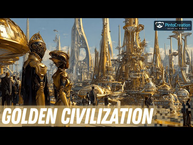 Empire of Knowledge | Futuristic Golden Civilization (AI Sci-Fi Animation)