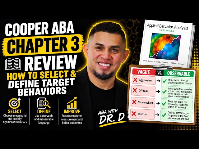 Cooper ABA Chapter 3 Review | How to Select & Define Target Behaviors | ABA with Dr. D