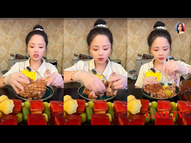 【XIAOYU GAOTV】Beef Intestine, Dongpo Pork, Shrimp, Pig Trotter, Chinese Mukbang, Xiaoyu Live Stre...
