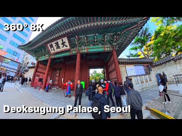 [360° 8K] 50 MIN UNCUT Walk: Deoksugung Palace to Gwanghwamun (Seoul, KOREA) | Relaxing ASMR