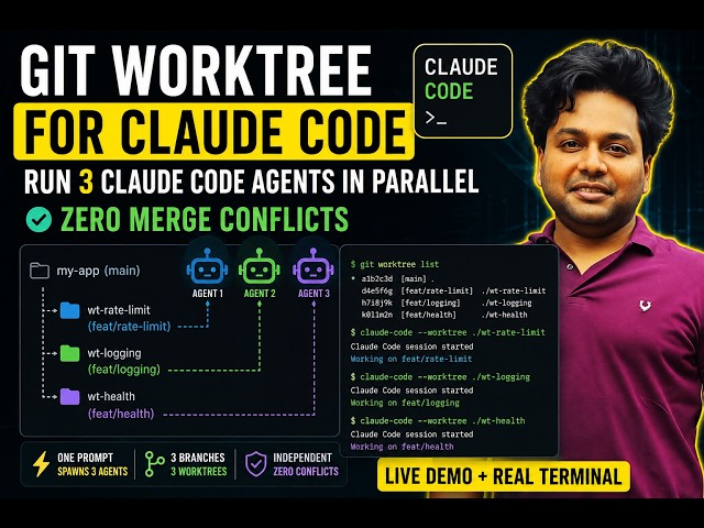 30. Claude Code Worktree Isolation Tutorial — Run 3 Parallel AI Agents (Zero Merge Conflicts)