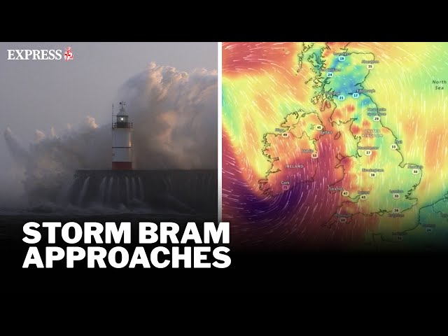 LIVE Weather Map: Storm Bram set to batter Britain as landfall approaches