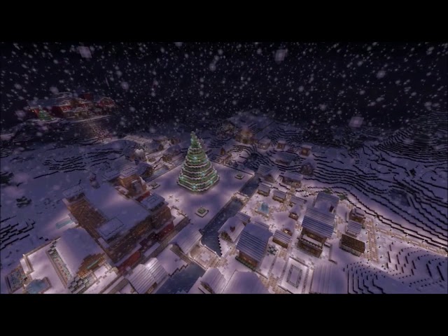 Minecraft relaxing and nostalgic music with fireplace ambience Christmas themed