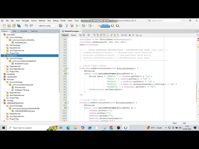 Java NetBeans BiodataForm (Ikna Amalatuz Zahro XII TKJ 2)