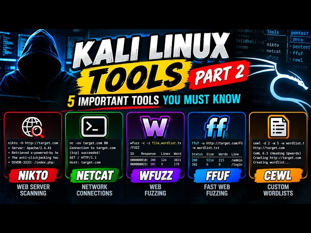 5 Most Important Kali Linux Tools You MUST Know | Part 2 🔥