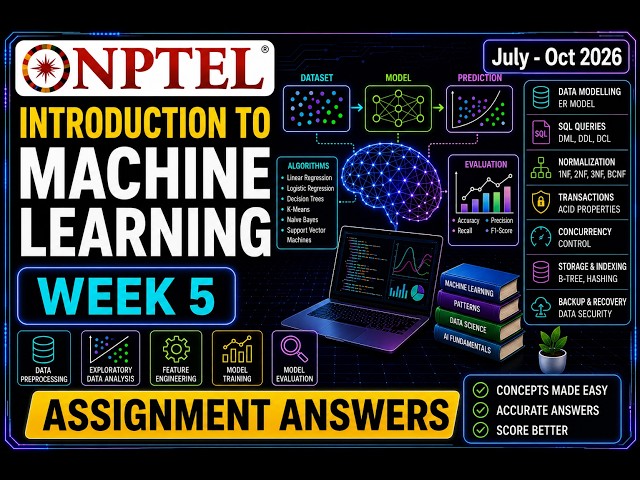 NPTEL Introduction to Machine Learning| Week 5 Assignment Answers 2026 |   #machinelearning #ml