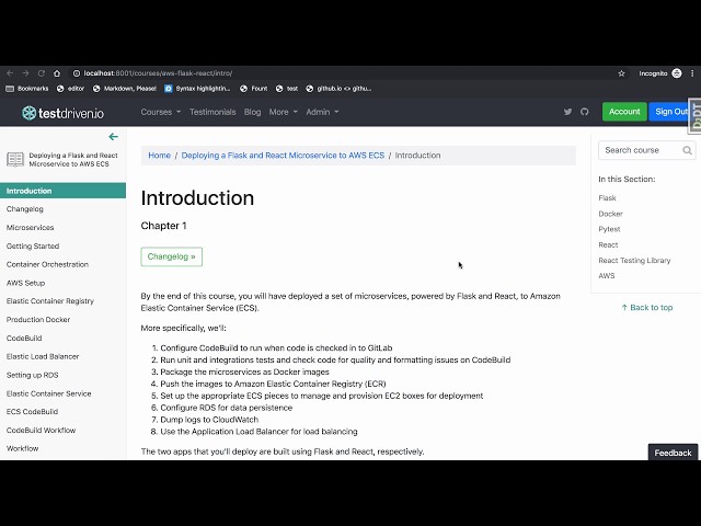 Final Project from the "Deploying a Flask and React Microservice to AWS ECS" course