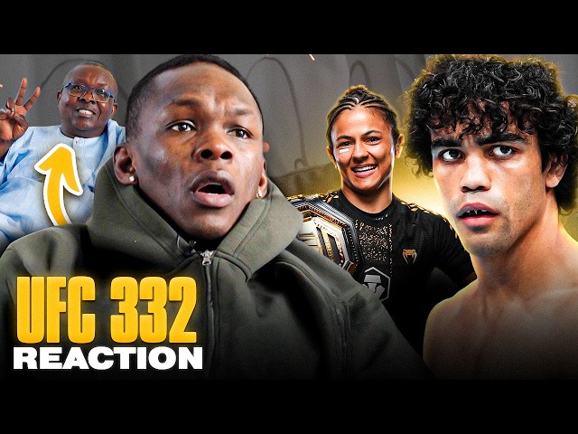 Israel Adesanya Reacts to UFC 332 with his Dad 🤣
