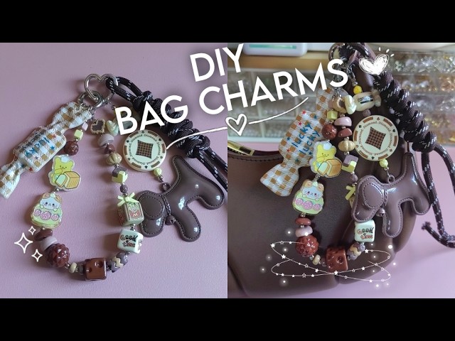 DIY Caramel-Themed Bag Charms🤎 | Make Cute Bag Charms With Me ✨