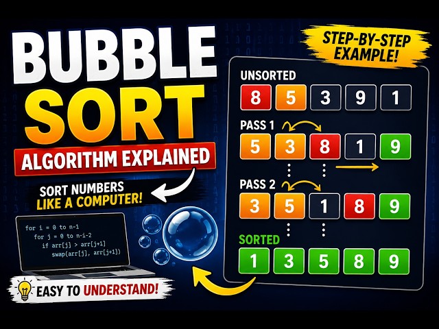 Bubble Sort Algorithm Explained (Sort Numbers Like a Computer!)