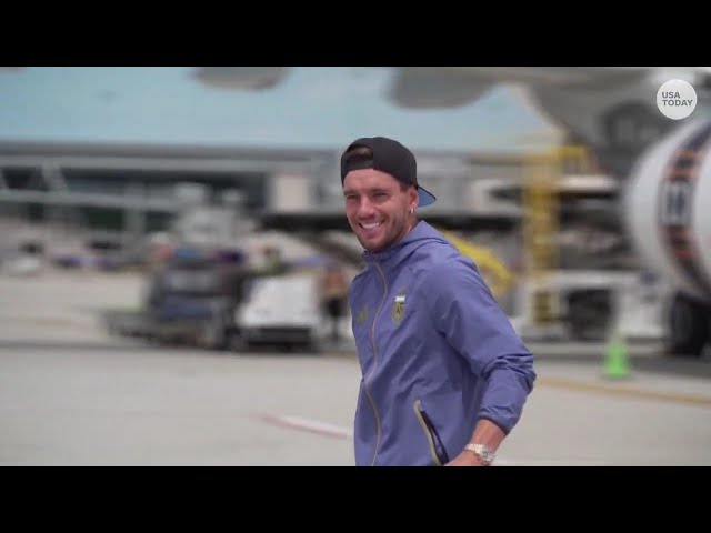 Defending FIFA World Cup champion Argentina, led by Lionel Messi, arrives in Kansas City