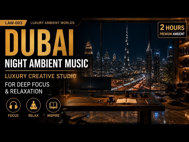 🌆 Dubai Night Ambient Music | Luxury Creative Studio for Deep Focus & Relaxation