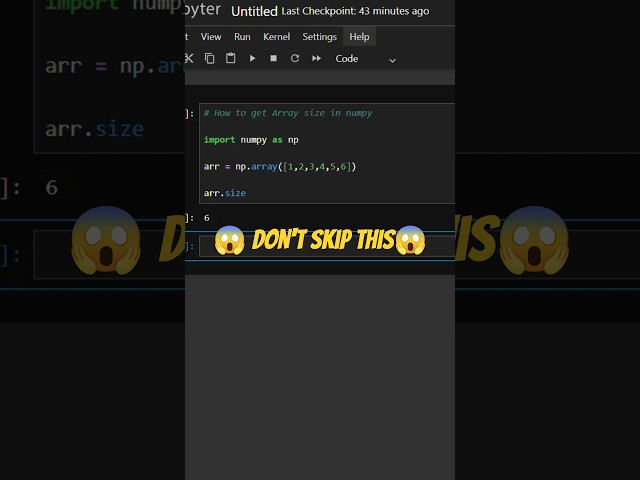 Hidden NumPy Array Size 😱😱 #python #coding #programming #shorts @AISkills-t8r